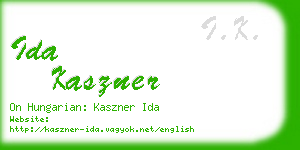 ida kaszner business card